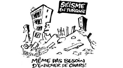 Charlie Hebdo mocking Turkey earthquake
