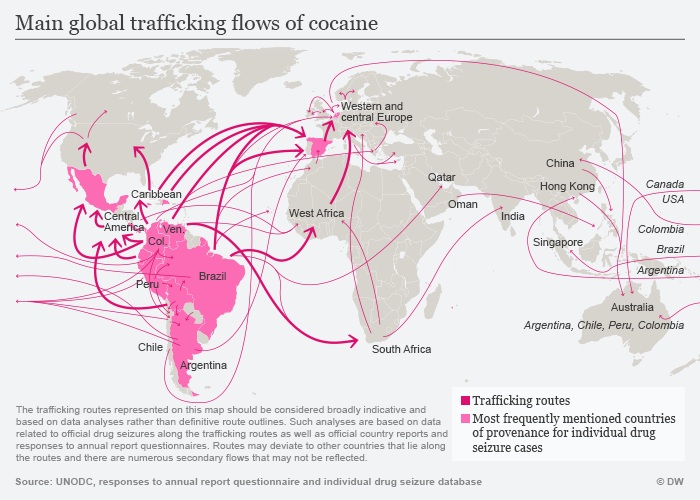 Cocaine traffic route