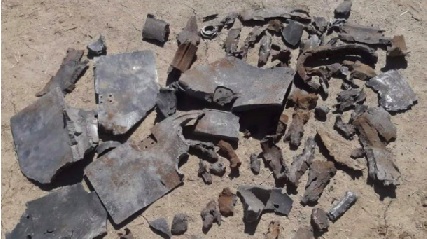 bomb fragments pieces