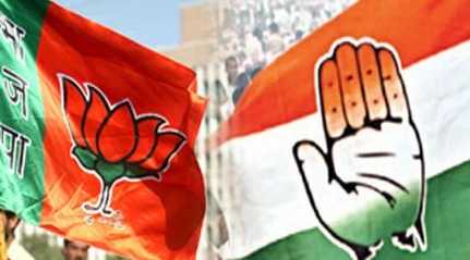 BJP Congress flags