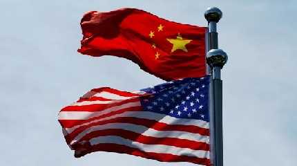 Chinese and U.S. flags