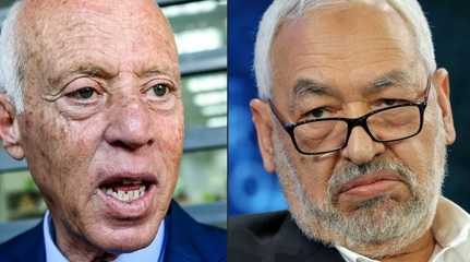 Kais Saied n Rached Ghannouchi