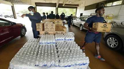 cases of bottled water