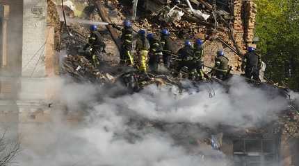 drone fired at buildings in Ukraine