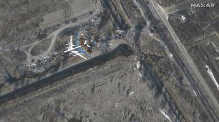 satellite image shows bomber in flight