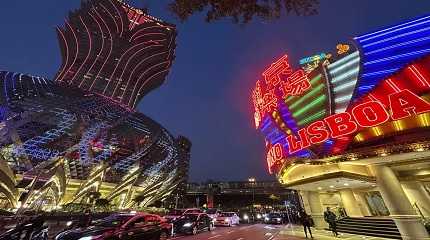 Casino Lisboa is seen in Macao