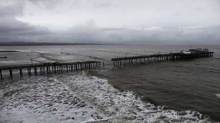 damaged pier in California