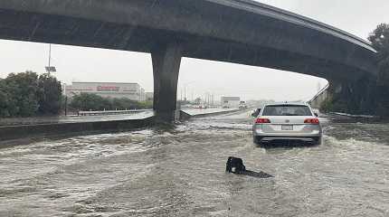 powerful storm brought drenching rain or heavy snowfall