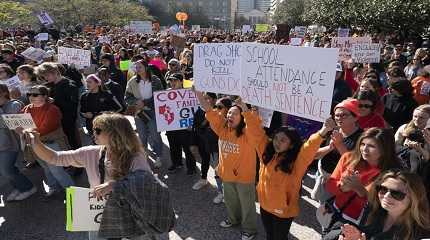 Protesters demonstrate during a Rally