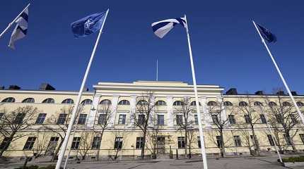 NATO and Finland flags flutter