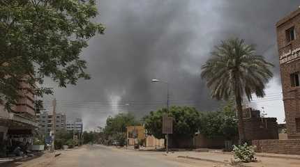 Smoke is rising in Khartoum
