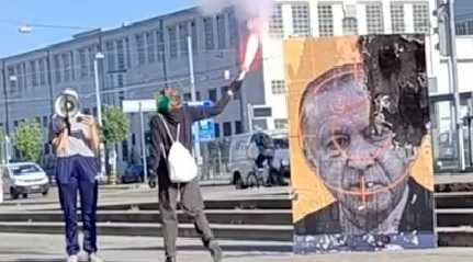 burning of Erdogan effigy