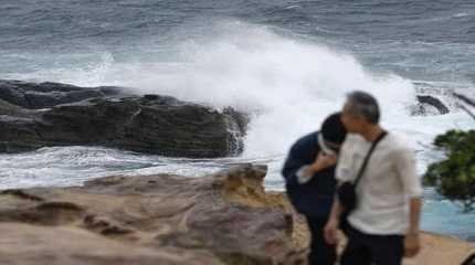 High waves caused by Typhoon