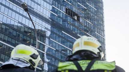 building damaged by a drone