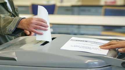 ballot box at a voting station