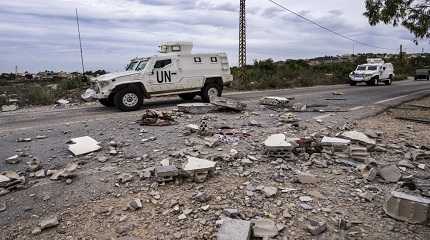 U.N. peacekeepers patrol