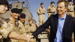  Tony Blairwith British troops in Basra