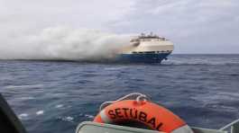 Ship Catches Fire