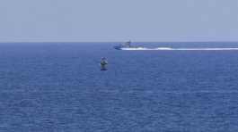 Israeli Navy vessel patrols in the Mediterranean Sea