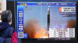 North Korea firing a ballistic missile