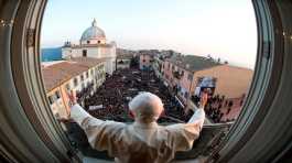 Pope Benedict XVI waves