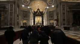 Mourners enter St. Peters Basilica