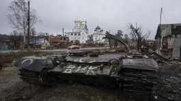 destroyed Russian tank