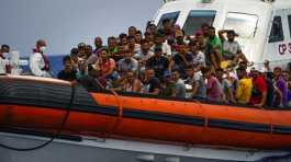 illegal migrants in sinking boats