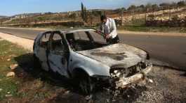 Palestinian's car burnt by Israeli settlers