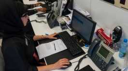 Arab Women working at call center
