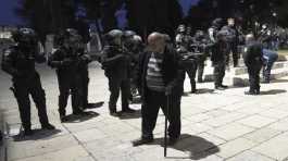 Israeli police at the Al-Aqsa Mosque compound
