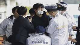 Ryuji Kimura is arrested after pipe bomb was thrown at Fumio Kishida