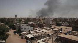 Smoke rises of Khartoum