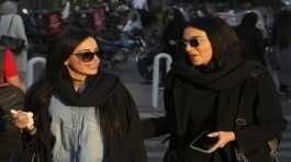 Women without wearing their mandatory Islamic headscarf in Tehran