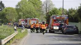 rescue workers is on duty after a serious train accident