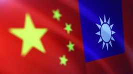 Chinese and Taiwanese flags..,