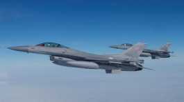 F-16 aircrafts fly 