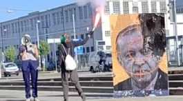 burning of Erdogan effigy