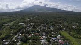 danger zone surrounding Mayon volcano at Bonga village