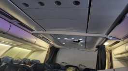 Crack in the ceiling of a Hawaiian Airlines plane