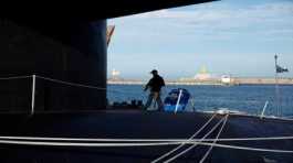 crew patrols on the deck of U.S. Ballistic Missile Submarine