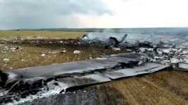 debris of a downed Russian military plane