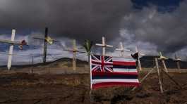 Hawaiian flag and crosses