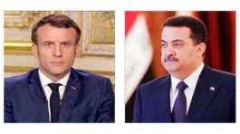 Iraqi Prime Minister, Mohammed Shia’ al-Sudani, and French President, Emmanuel Macron